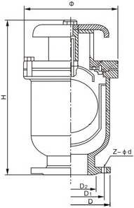 給水管道進排氣閥結構圖